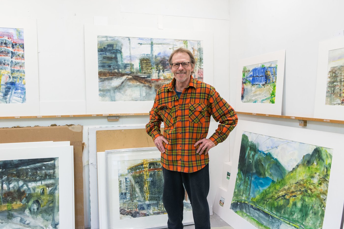 Manfred Oberbauer på atelieret sitt i Kongehellegate. Foto: Ignat Wiig for Oslo Open, 2020.