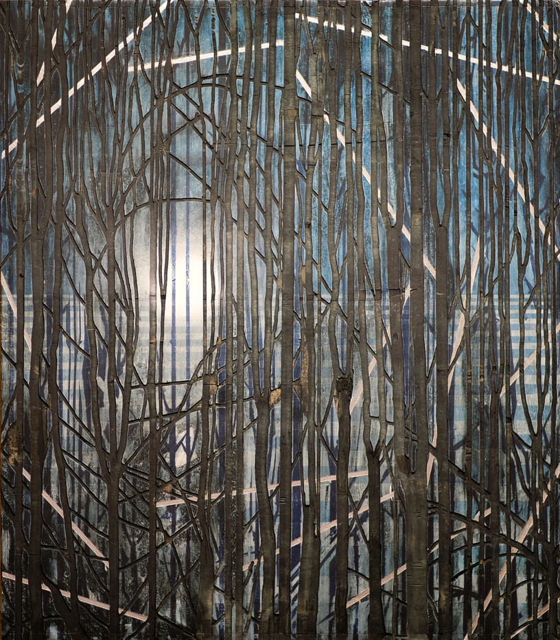 Abstrakt solskinn i landskap 