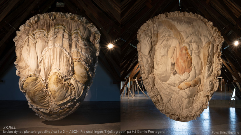 tekstil skulptur formet som skjell